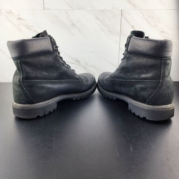 Timberland Premium 6 Inch Black Leather Boots - Picture 5 of 8